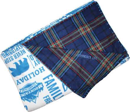 Blue Plaid Wilderness Fleece Blanket