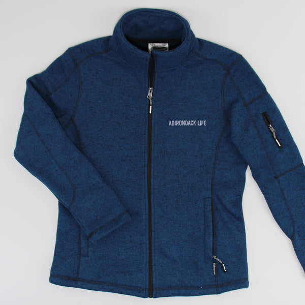 Women's Blue Heather Full Zip Jacket